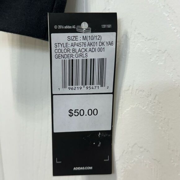 NWT Adidas Girls' Zip-Front Essential 3-Stripe Hooded Fleece Jacket Sz M 10/12 - Picture 7 of 10